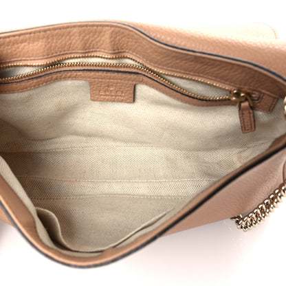 Gucci Pebbled Calfskin Medium Soho Flap Crossbody Camelia 5 of 9