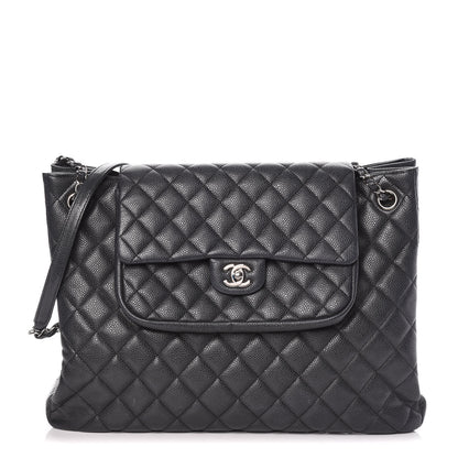Chanel Caviar Quilted Flap Tote Dark Grey 1 of 13