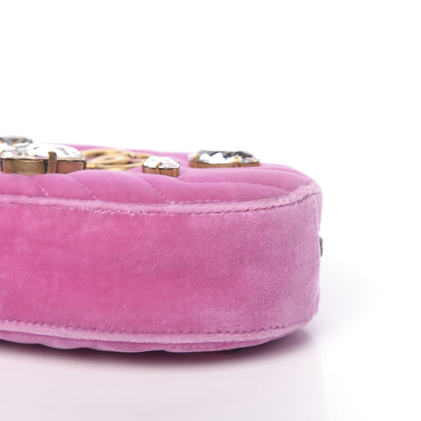 Velvet Matelasse Marquise Crystals GG Marmont Belt Bag Malva