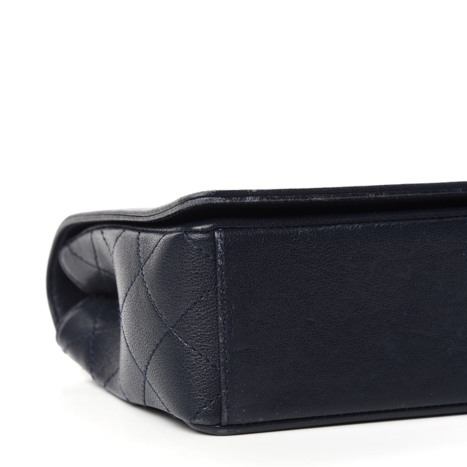Chanel Sheepskin Quilted Vintage Mademoiselle Flap Navy 8 of 10