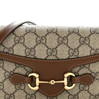Gucci GG Supreme Monogram Mini Horsebit 1955 Shoulder Bag Beige Brown Sugar 8 of 12