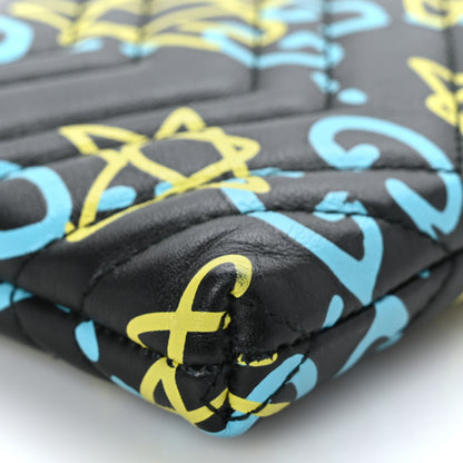 Gucci Calfskin Matelasse Printed Mini GucciGhost GG Marmont Chain Bag Black New Acquamarine 7 of 9