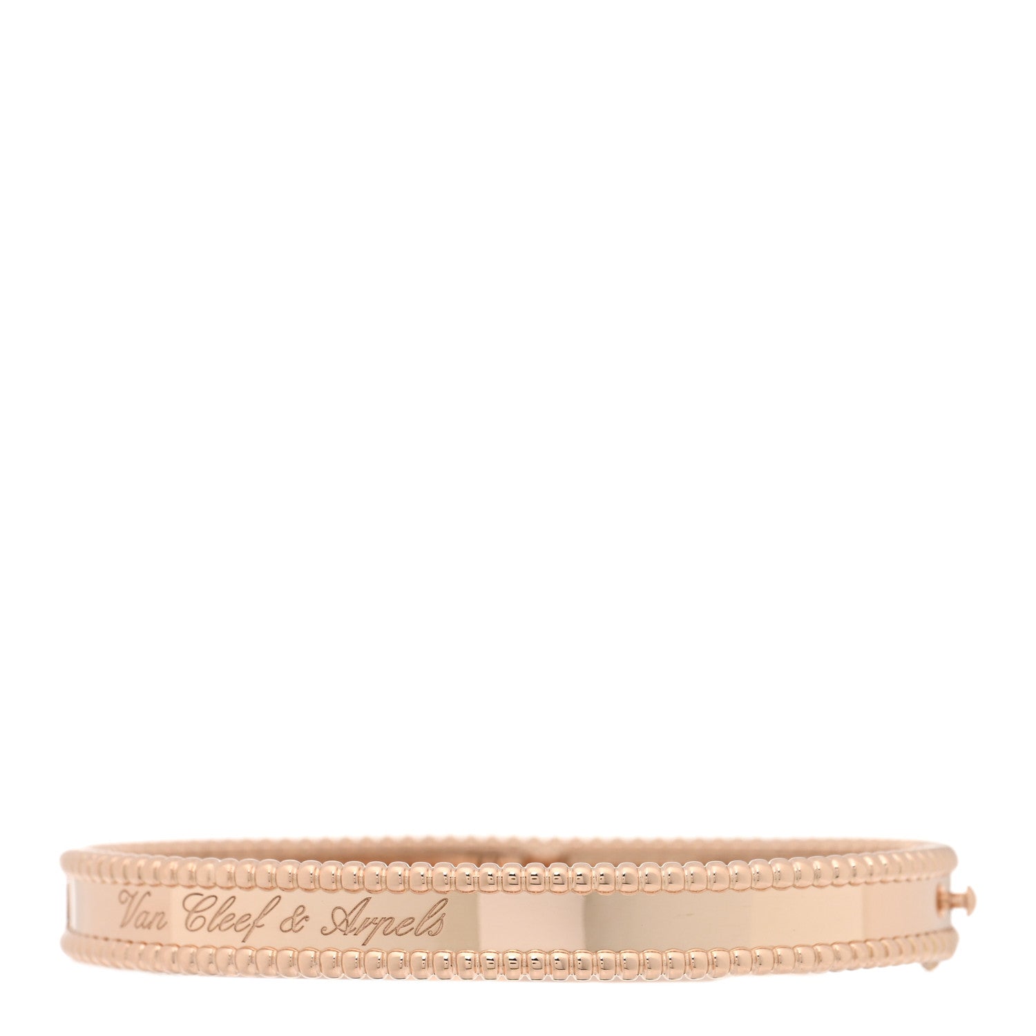 Van Cleef & Arpels 18K Rose Gold Perlee Signature Bangle Bracelet M 2 of 3