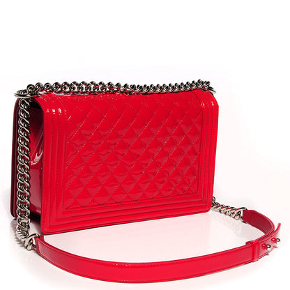 Chanel Patent Leather New Medium Boy Flap Plexiglass Red 3 of 9