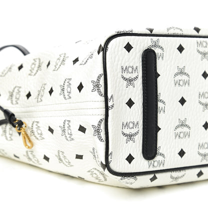 MCM Visetos Medium Project Reversible Shopper Tote White 14 of 19
