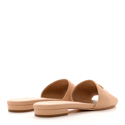 Chanel Lambskin Enamel CC Mules Sandals 39 Beige 4 of 11
