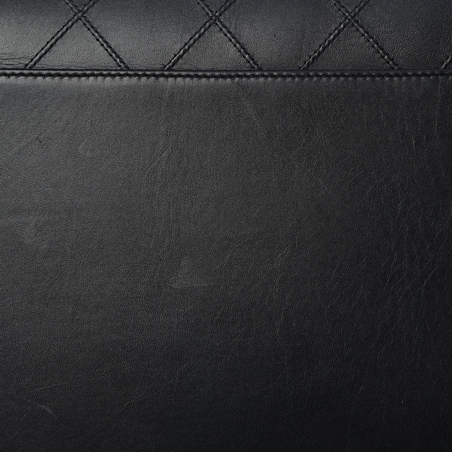 Chanel Calfskin Stitched XL Weekender Black 18 of 20