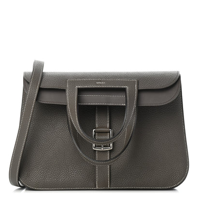 Hermes Taurillon Clemence Halzan 31 GM Etain 1 of 6
