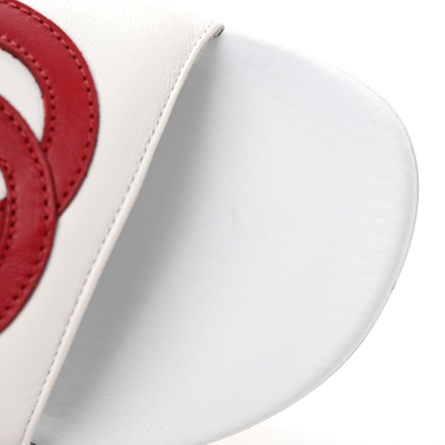 Gucci Nappa Miro Soft Calfskin Womens Interlocking G Slide Sandals 39 Great White Hibiscus Red 9 of 9