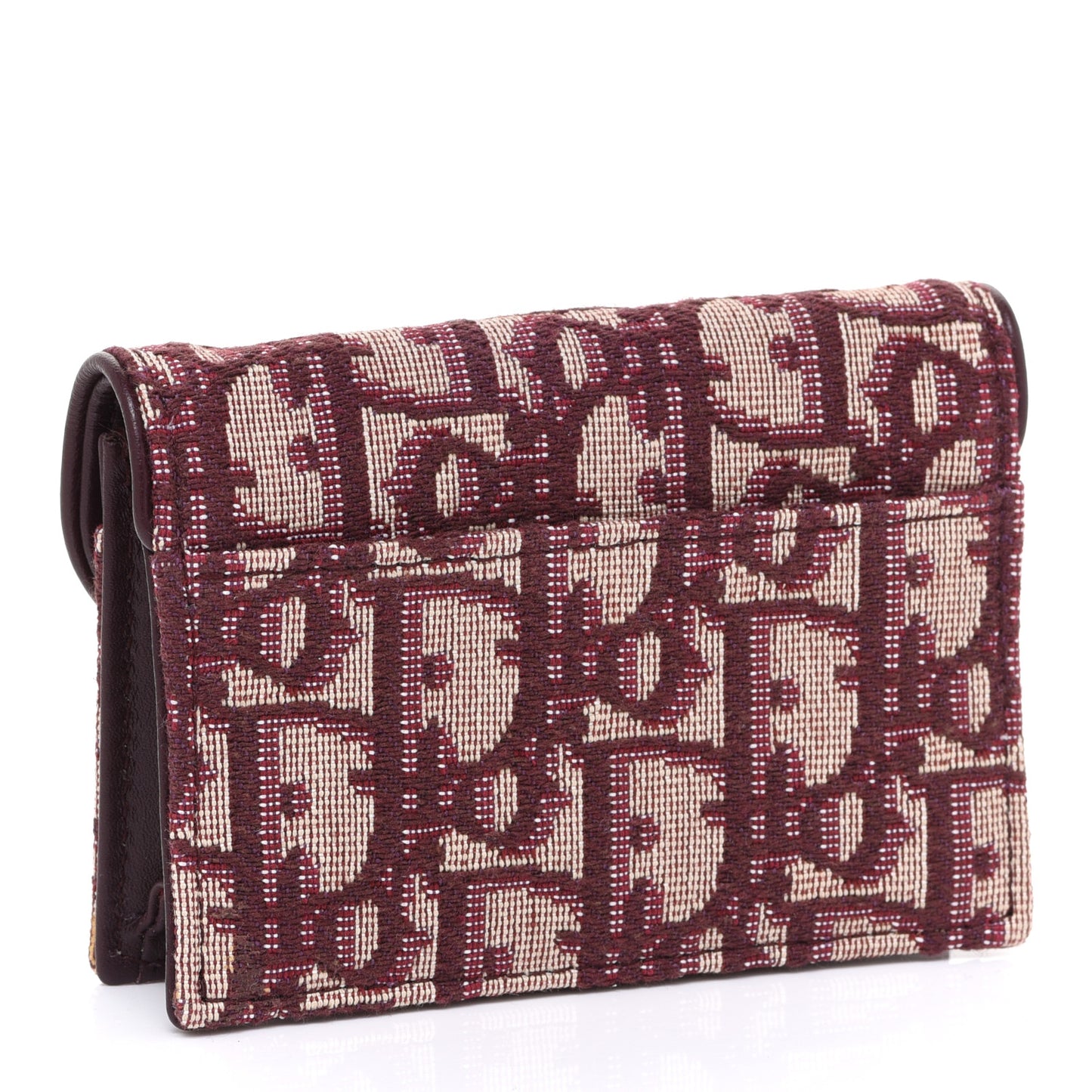 Oblique Saddle Card Holder Bordeaux