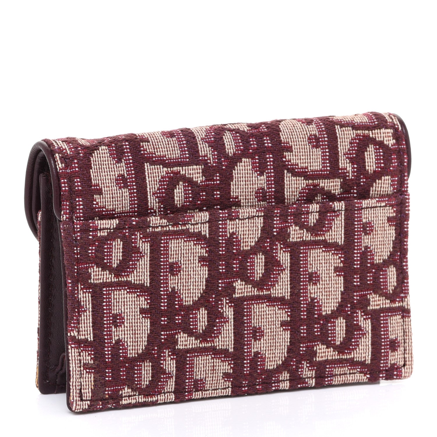Christian Dior Oblique Saddle Card Holder Bordeaux 3 of 9