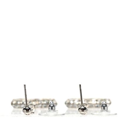 Chanel Baguette Crystal CC Drop Earrings Silver 3 of 4