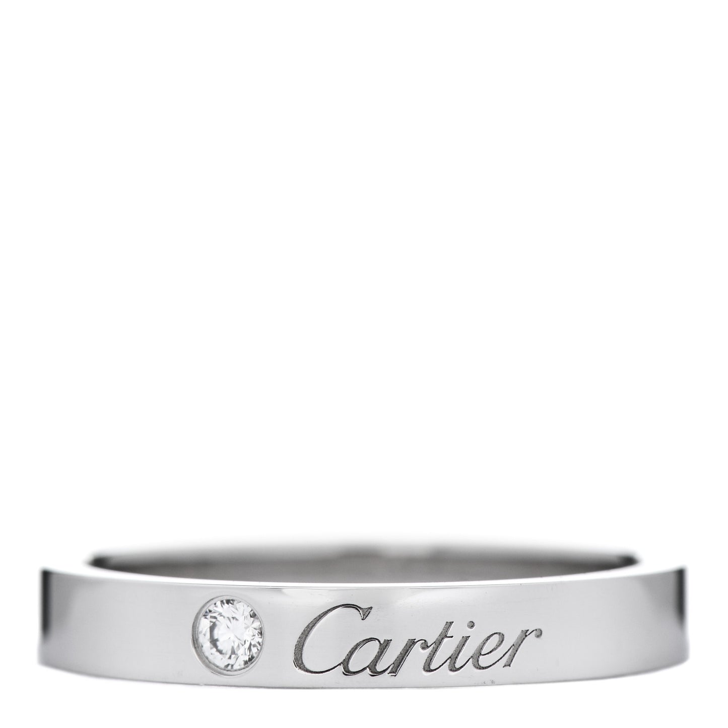 Platinum Diamond 3mm C De Cartier Wedding Band Ring 54 7