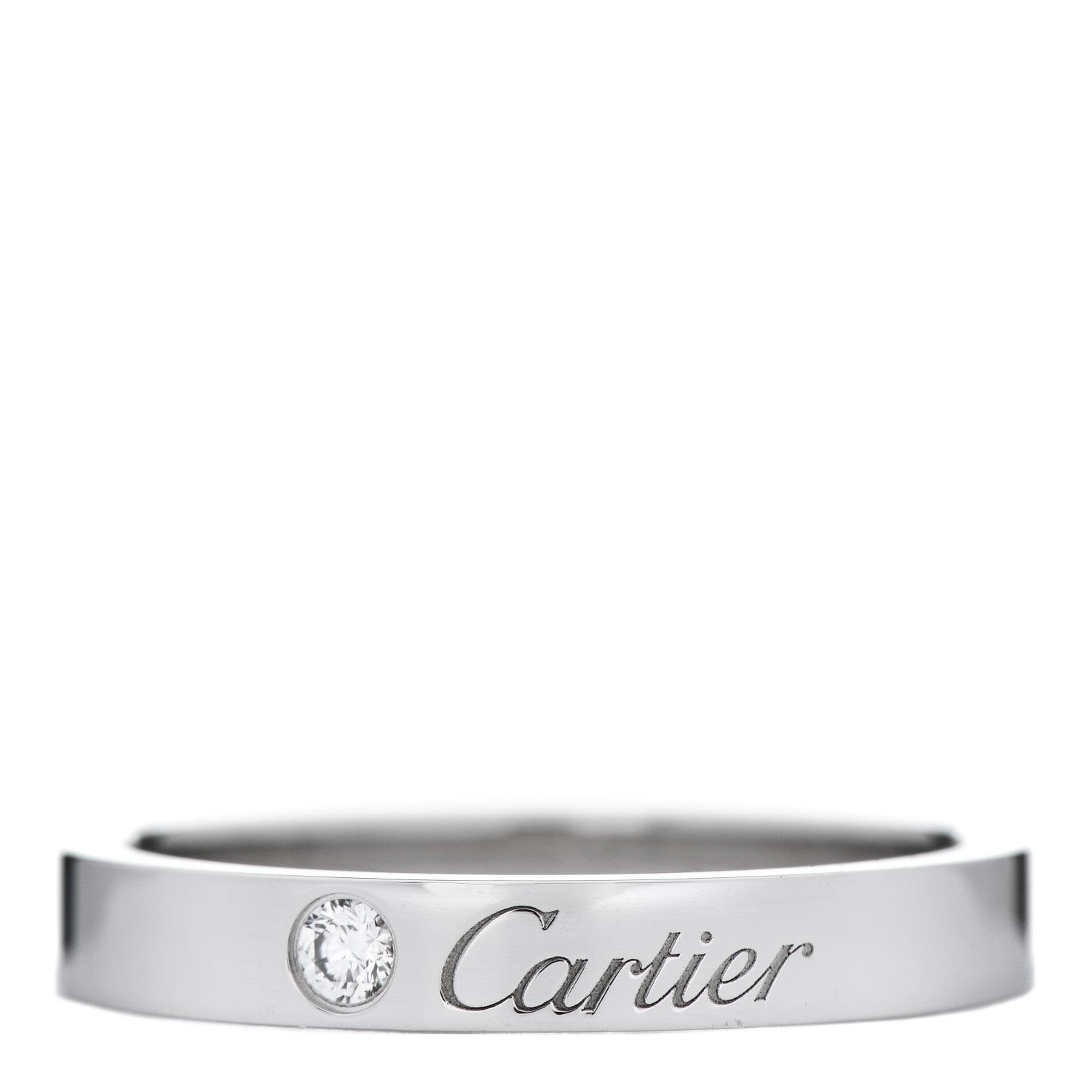 Cartier Platinum Diamond 3mm C De Cartier Wedding Band Ring 54 7 1 of 4