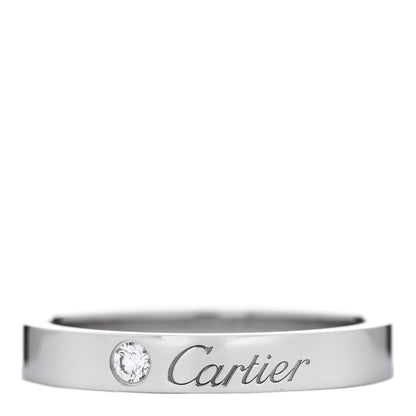 Cartier Platinum Diamond 3mm C De Cartier Wedding Band Ring 54 7 1 of 4