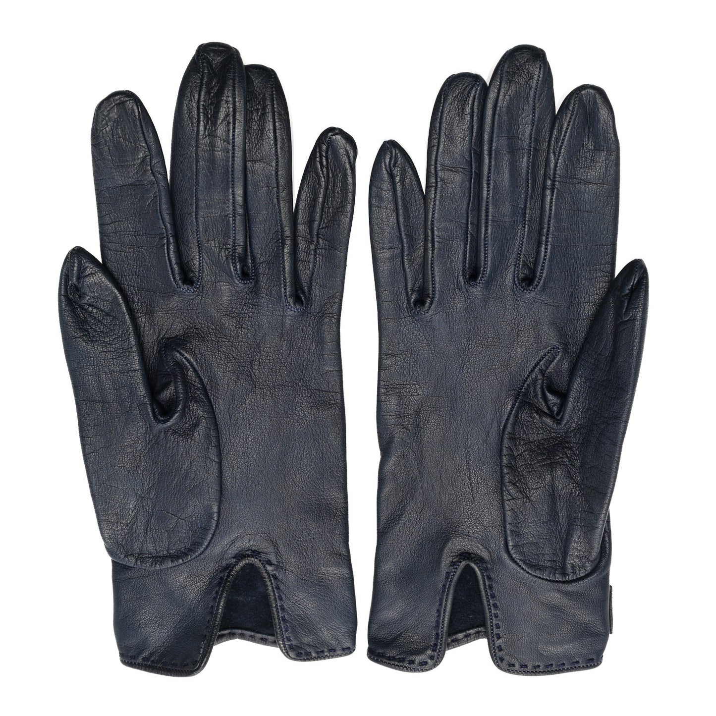 Lambskin Charm Gloves 6 Navy
