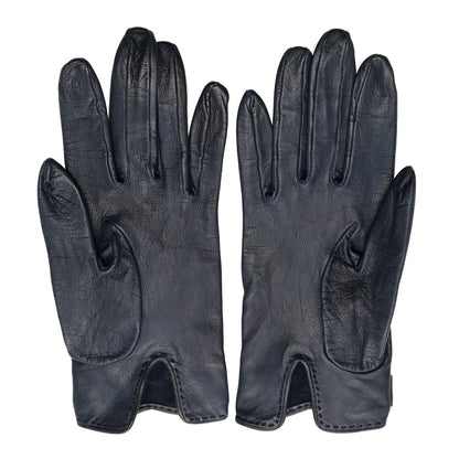 Hermes Lambskin Charm Gloves 6 Navy 2 of 3