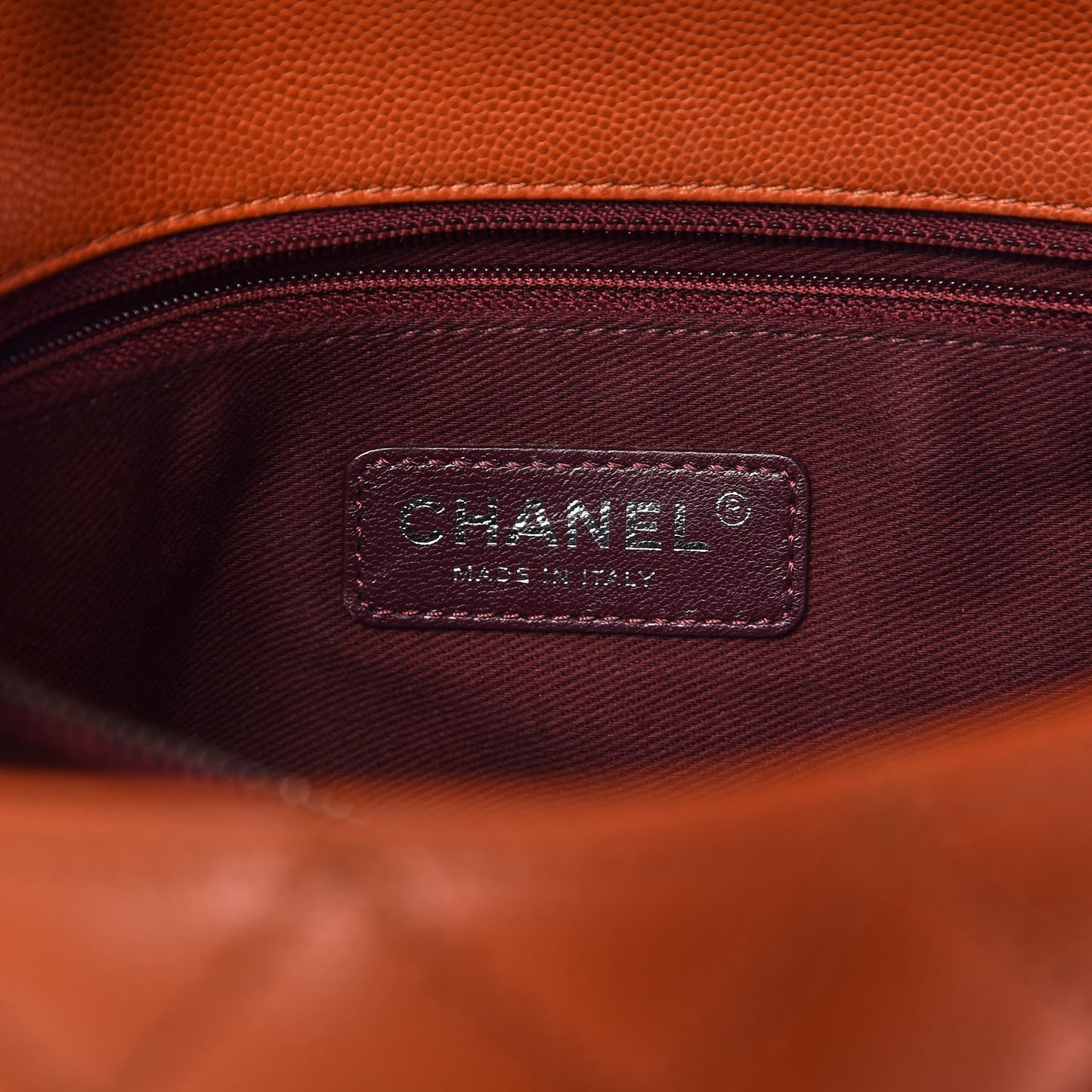 Caviar Quilted Small Coco Handle Flap Orange