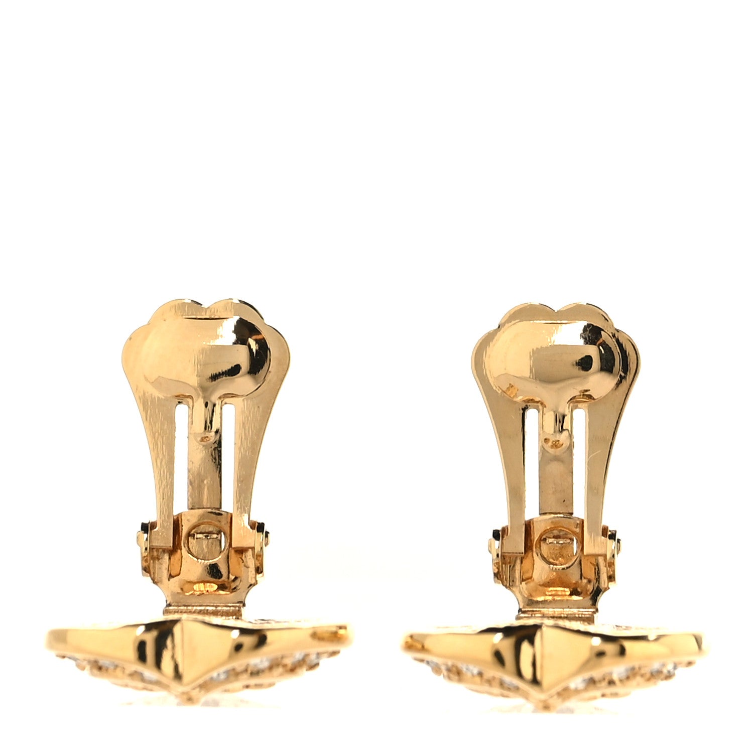 Christian Dior Crystal Heart CD Clip On Earrings Gold 3 of 5