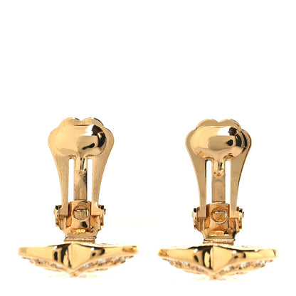 Christian Dior Crystal Heart CD Clip On Earrings Gold 3 of 5