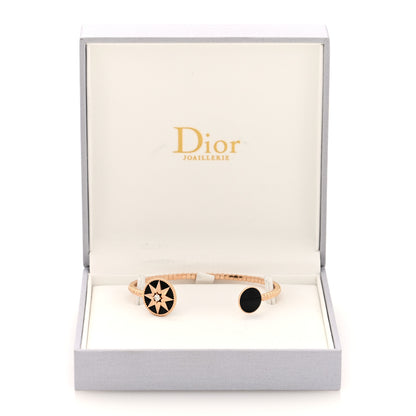 Christian Dior 18K Rose Gold Diamond Black Onyx Rose Des Vents Cuff Bracelet 4 of 4