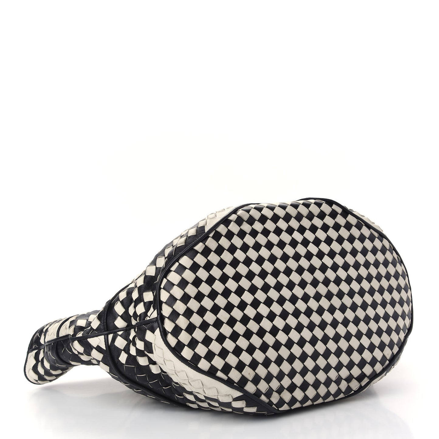 Nappa Intrecciato Shopper Tote Black White