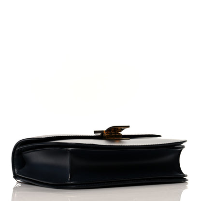 Celine Box Calfskin Medium Classic Box Flap Bag Navy 3 of 9