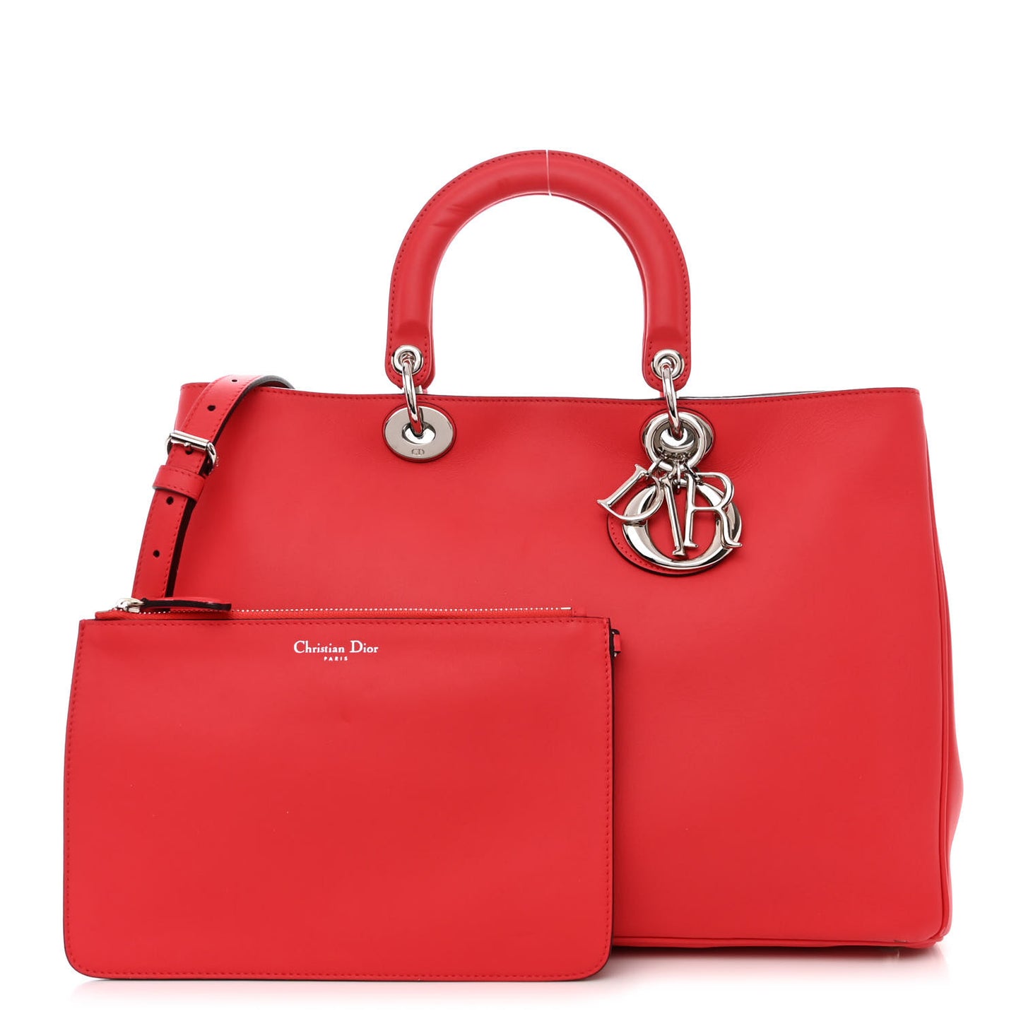 Smooth Calfskin Large Diorissimo Tote Red