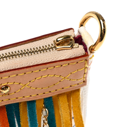 Louis Vuitton Monogram Multicolor Fringe Pochette Accessories White 8 of 8