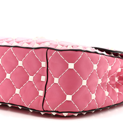 Valentino Garavani Lambskin Medium Free Rockstud Spike Shoulder Bag Shadow Pink 9 of 10
