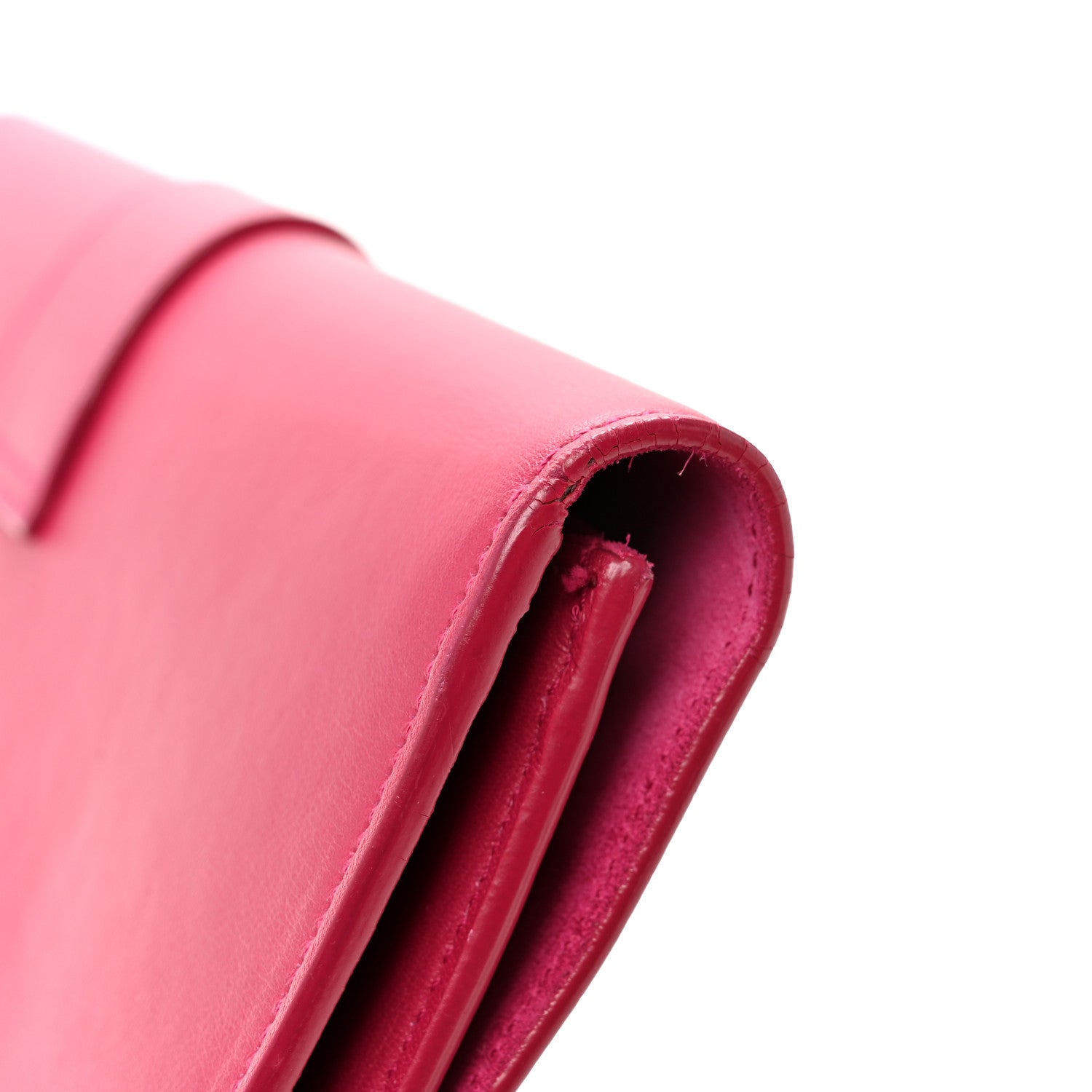 Saint Laurent Calfskin Classic Y Ligne Clutch Fuchsia 9 of 13