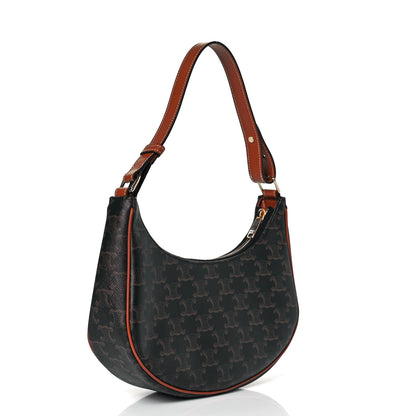 Celine Triomphe Canvas Calfskin Ava Shoulder Bag Tan 3 of 8