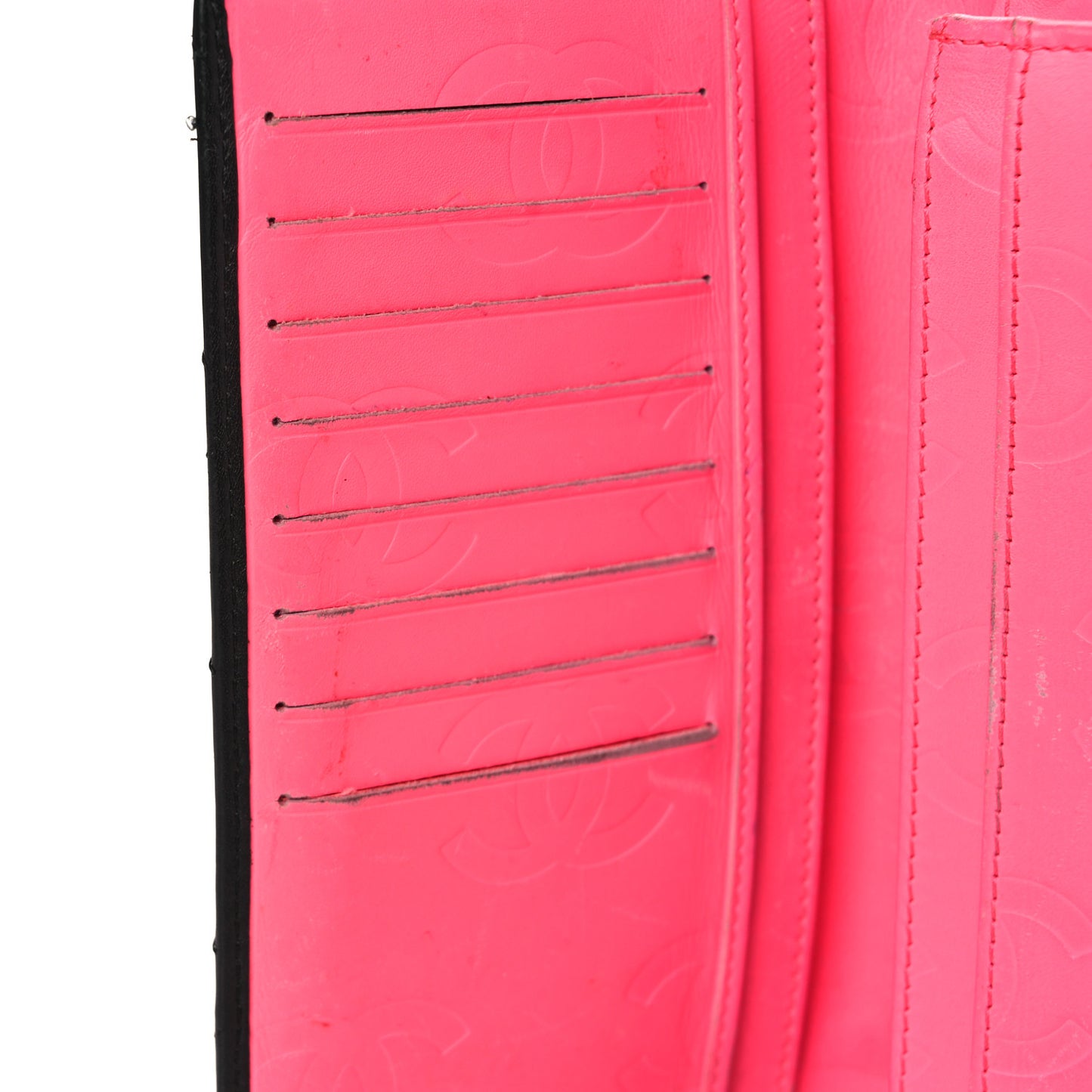 Calfskin Quilted Cambon Yen Wallet Black