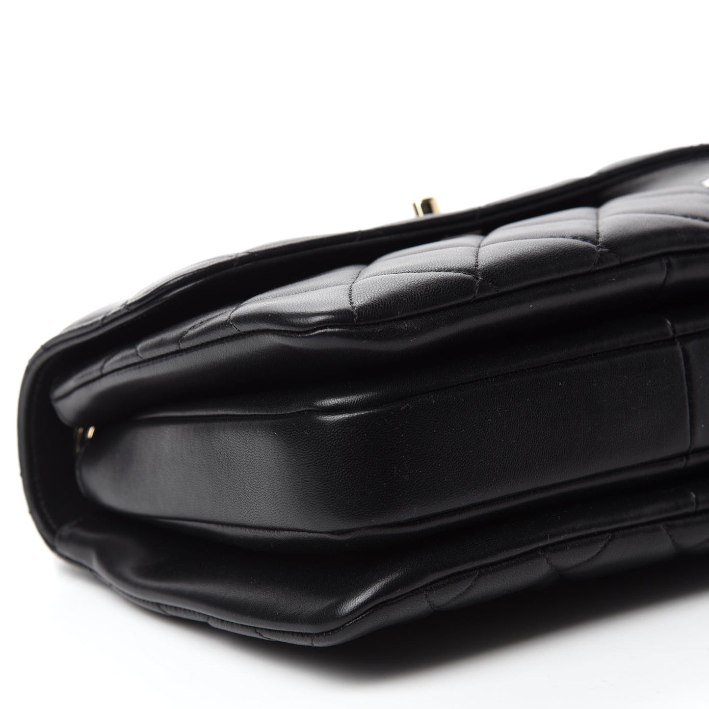 Lambskin Quilted Small Trendy CC Dual Handle Flap Bag Black