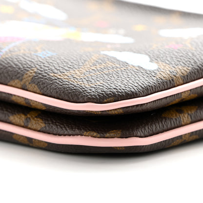 Louis Vuitton Monogram 2020 Christmas Animation Big Wheel Double Zip Pochette Rose Ballerine 11 of 12