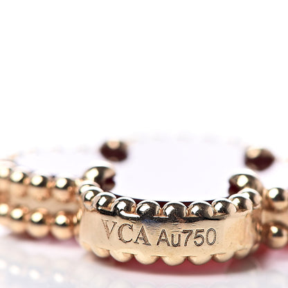 Van Cleef & Arpels 18K Yellow Gold Carnelian 5 Motifs Vintage Alhambra Bracelet 5 of 6