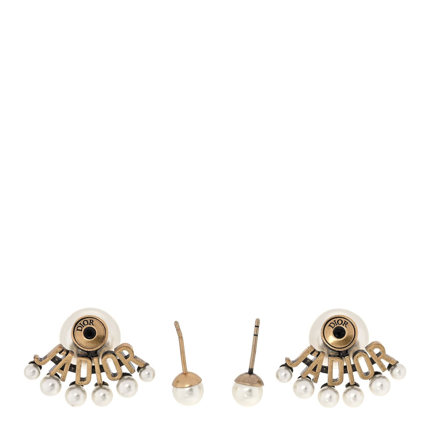 Pearl Crystal J'Adior Earrings Aged Gold