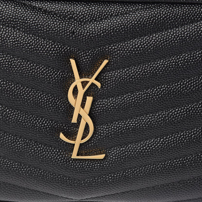 Saint Laurent Grain De Poudre Matelasse Monogram Mini Lou Camera Bag Black 9 of 10