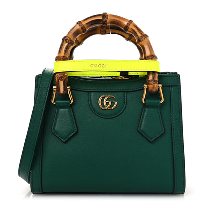 Gucci Wonka Grain Calfskin Mini Diana Tote Bag Green Yellow Fluo 1 of 11