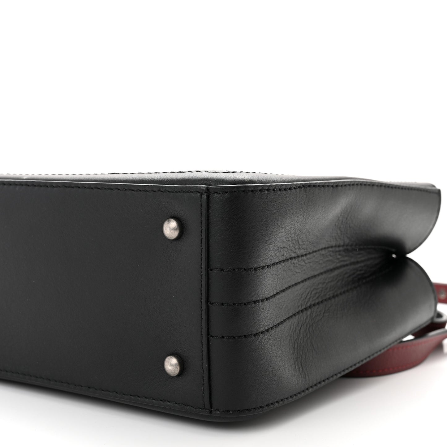 Bullskin Stitched Bi-Color Medium Shopping Tote Black