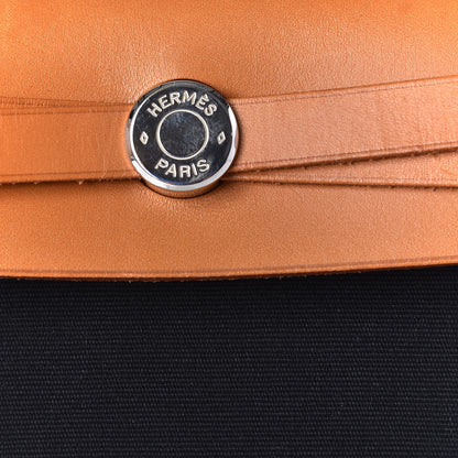 Hermes Toile Vache Calfskin Herbag Clutch Natural Black 8 of 10