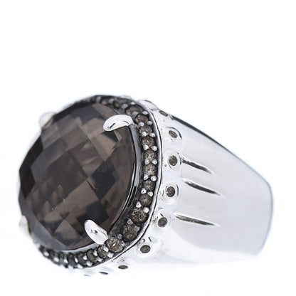 John Hardy Sterling Silver Smoky Topaz Bamboo Dome Ring 54 7 3 of 10