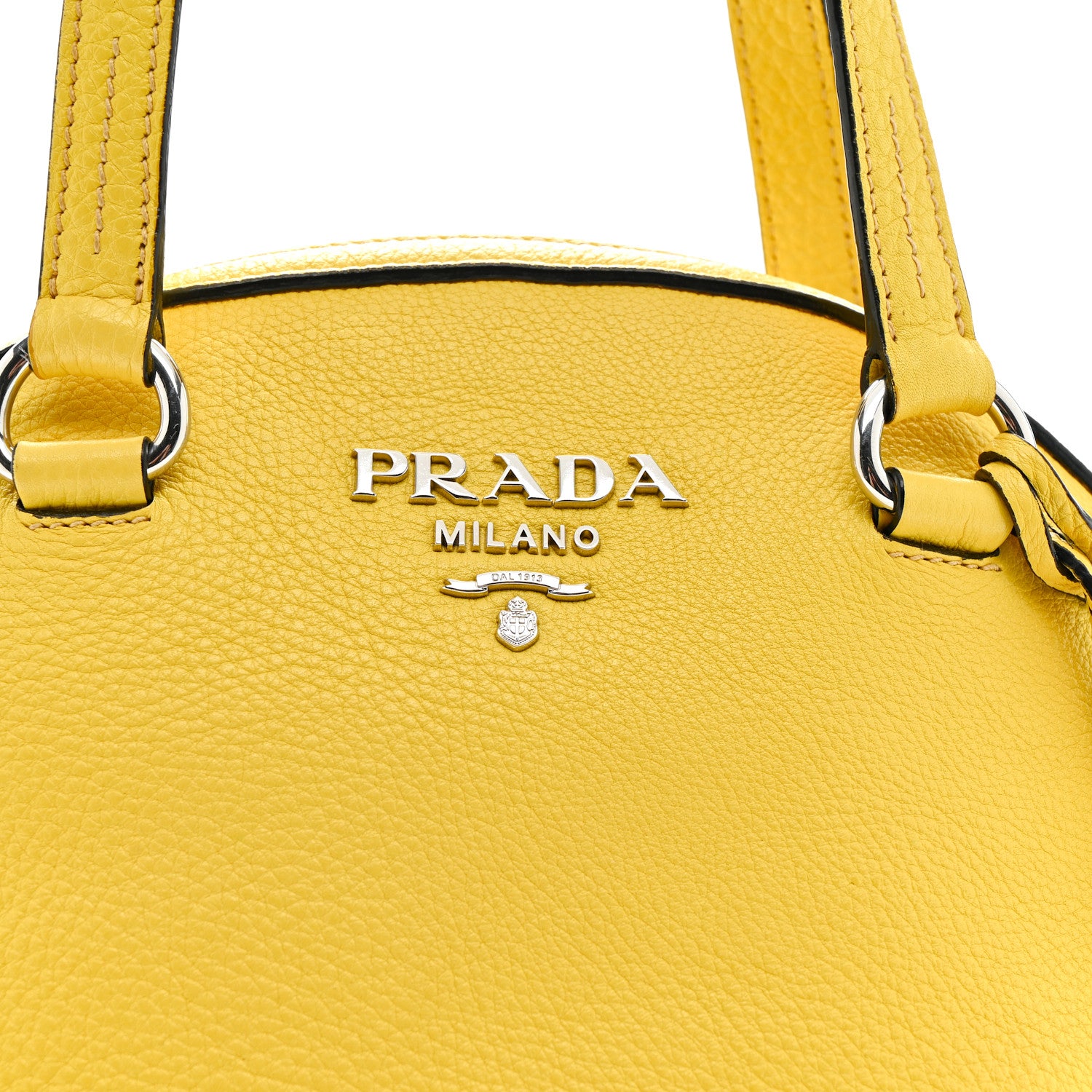 Prada Vitello Daino Dome Satchel Mimosa 8 of 12