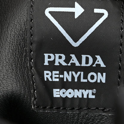 Prada Re-Nylon Gabardine Metal Triangle Logo Monolith Pouch Pocket 55mm Boots 39 Black 7 of 9