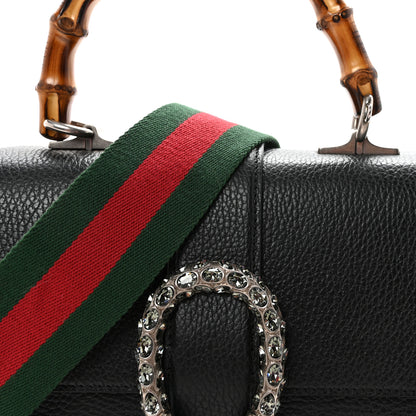 Gucci Dollar Calfskin Crystal Web Medium Dionysus Bamboo Top Handle Bag Black Black Diamond 8 of 10