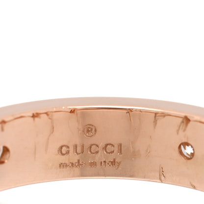 Gucci 18K Rose Gold Diamond Icon Band Ring 49 4.75 4 of 5