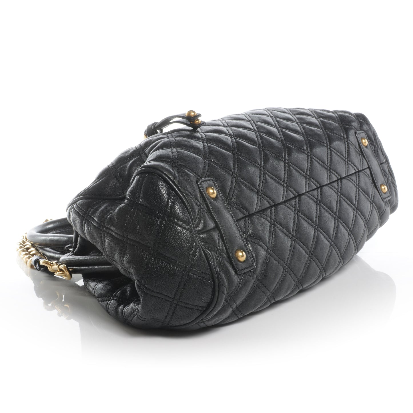 Quilted Leather Stam Bag Black