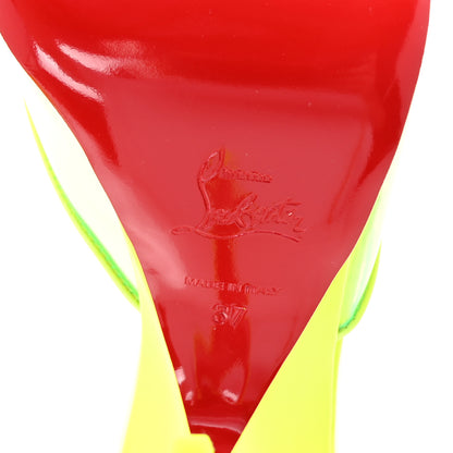Christian Louboutin PVC Just Arch 100 Slide Sandals 37 Neon Yellow 7 of 9