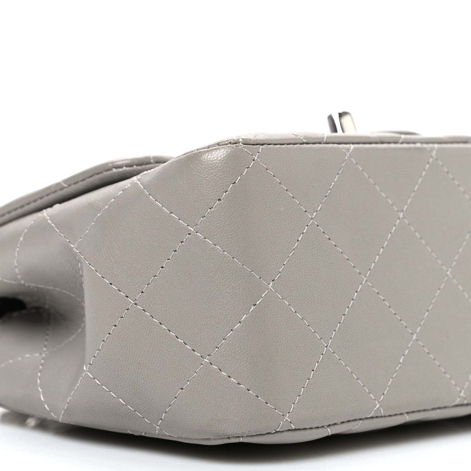 Chanel Lambskin Quilted Mini Square Flap Grey 9 of 10