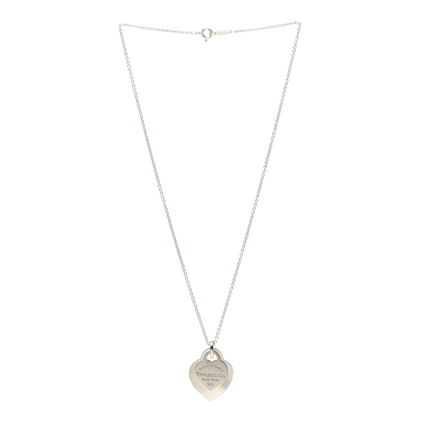Sterling Silver Mother of Pearl Return to Tiffany Pendant Necklace